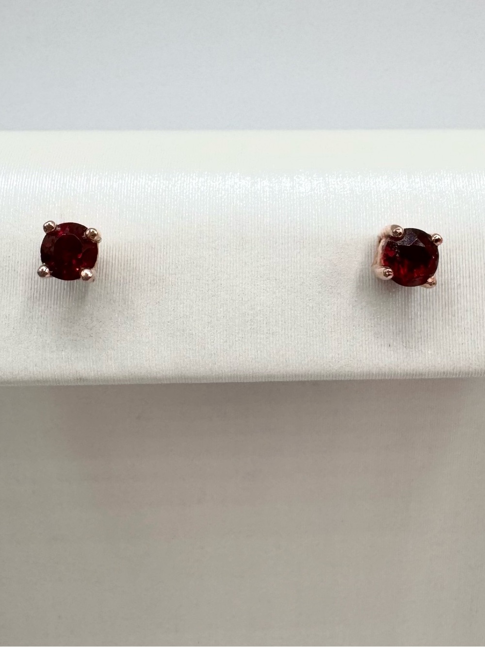 Garnet 925 Sterling Silver Vermeil Tiny Stud Earrings January Birthstone Tested